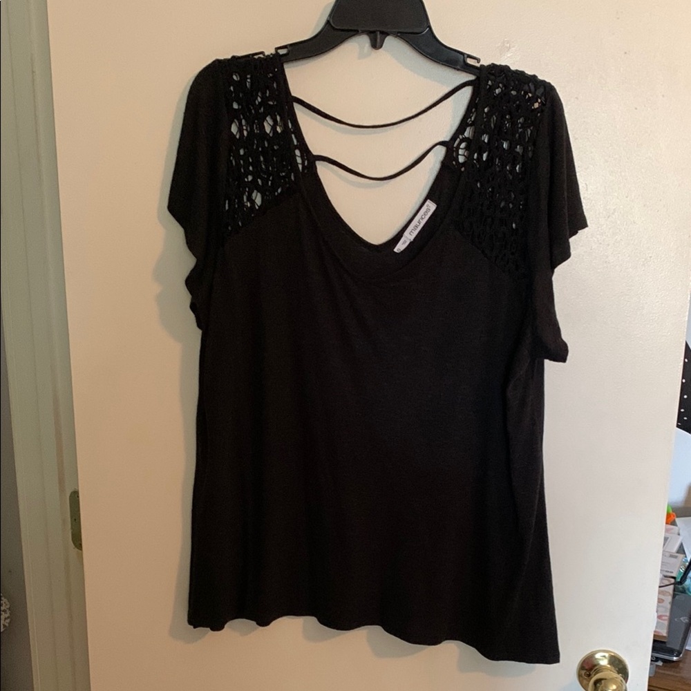 Maurices Black Cut Out Blouse